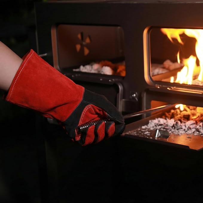 16 Inch Welding Gloves Heat Resistant 932°F for BBQ,Oven,Grill,Fireplace MIG,TIG,Stick Welding,Forging,Animal Handling(2XL)
