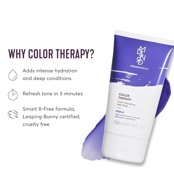 Madison Reed Color Therapy, Perla, Color Depositing Hair Mask & Deep Conditioning Treatment, Intensely Hydrating, Refreshes Color & Tone, Keratin & Argan Oil, 4 Fl Oz (118 mL)