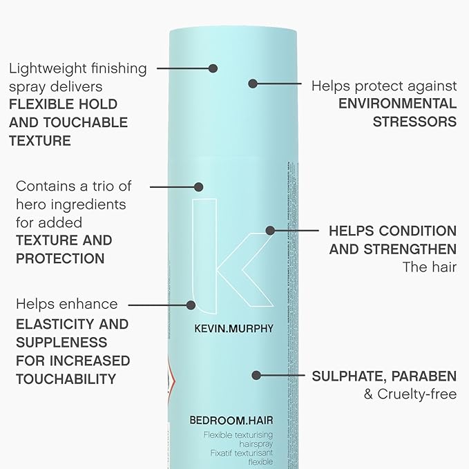 KEVIN.MURPHY BEDROOM.HAIR - Flexible Texturising Hair Spray - For All Hair Types - Hair Care for Effortless Bedroom Hair - With Ginger Root Extract - 235 mL / 7.9 fl oz