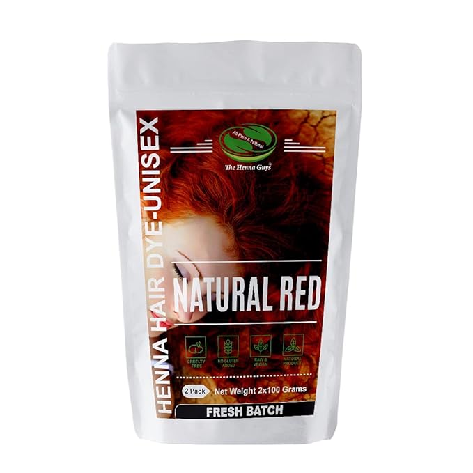 2 Packs Of Natural Red Henna Hair & Beard Color/Dye 100 Grams - Natural Hair Color, Plant-based Hair Dye - The Henna Guys