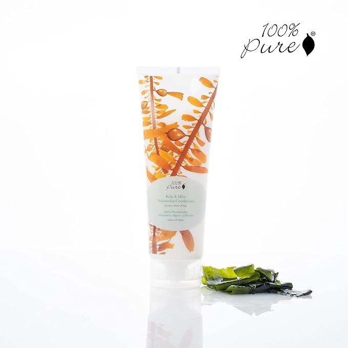 100% PURE Kelp & Mint Volumizing Conditioner Moisturizer & Deep Hydration - Botanical Body Boost for Dry, Damaged Thinning Hair, Promotes Healthy Growth for Women & Men - Sulfate Free - 8 Fl Oz