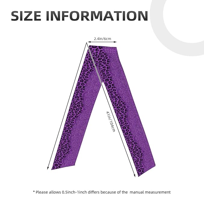 Men's Women Novelty Sports Sweat Bands Hair Decor for Sports Workout Spa, Long Boho Style Purple Glitter Pattern Cheetah Leopard Print Head Band Headdress