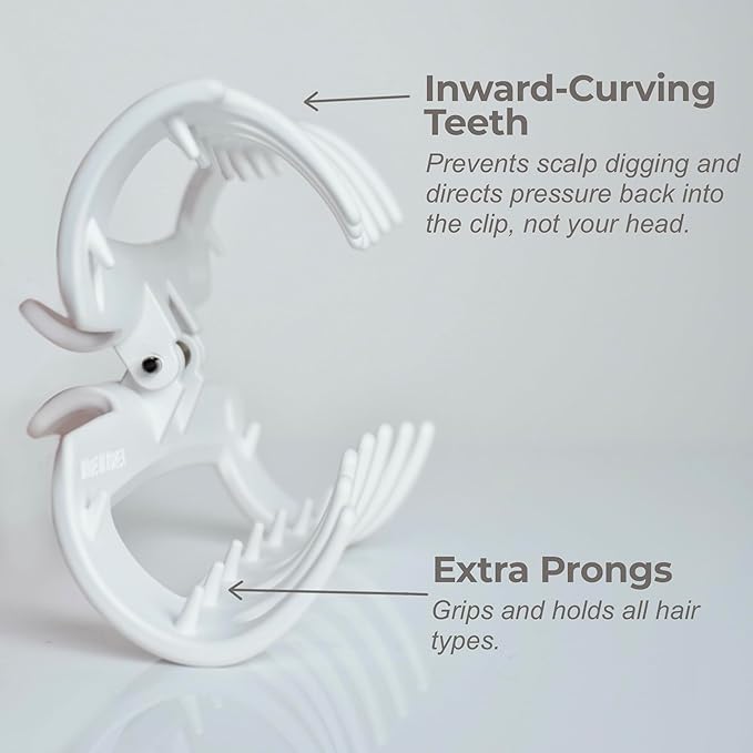 The Original Mello Hair Claw Clip Squishy Claw Clip Made in Korea Patent Pending 30021976 (White, Medium)
