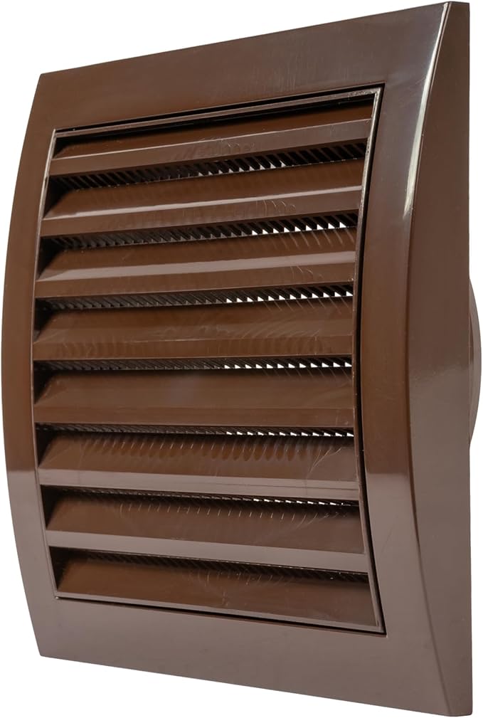 Repa Market 4 Inch Brown Dryer Vent Hood/Duct Cover for Walls or Ceiling/ABS Plastic Louvered Air Grille with Built-In Mesh Screen/Exhaust and Dryer Vent Covers for Indoor & Outdoor Use