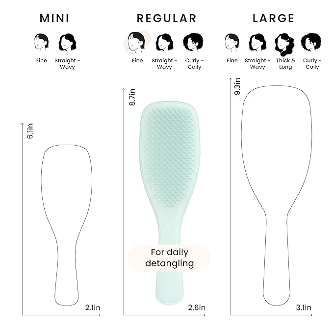 Tangle Teezer Fine & Fragile Ultimate Detangler Brush, Dry & Wet Hair Brush to Detangle & Reduce Breakage, Ice Blue