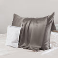 PROMEED Grey Silk Pillowcase Queen Size - Both Sides 23 Momme Grade 6A+Mulberry Silk Pillow Case Covers for Hair and Skin, Soft and Acne Free (Queen 20"x30", Grey)