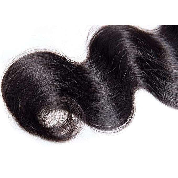 Bundles Human Hair Color 1B Body Wave Bundle Niegmeag Unprocessed Brazilian Virgin Remy Hair Singe Bundle 22 Inch Double Weft Natural Black Body Wave Bundle Hair Weave