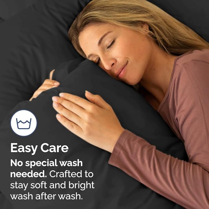 Queen Pillow Cases - 2 Pack - Super Soft Pillowcase Covers - Envelope Enclosure - Hotel Quality Pillow Protectors - Wrinkle Free, Fade, Shrink & Stain Resistant - Machine Washable - 20" x 30" (Black)