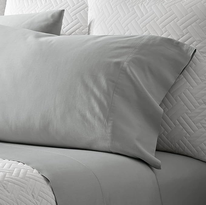 Boll & Branch Signature Hemmed Pillowcase Set - King, Shore - Luxury 100% Organic Cotton - Buttery Soft and Breathable - Softer with Every Wash - 2 Pillowcases Included