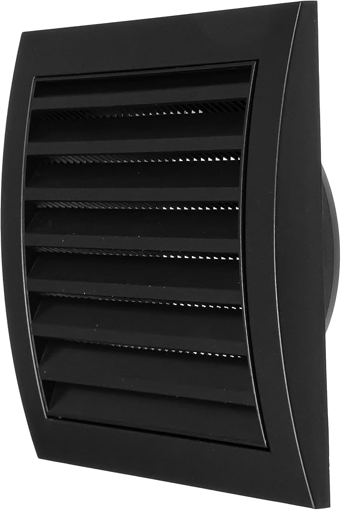 Repa Market 4 Inch Anthracite Dryer Vent Hood/Duct Cover for Walls or Ceiling/ABS Plastic Louvered Air Grille with Built-In Mesh Screen/Exhaust and Dryer Vent Covers for Indoor & Outdoor Use