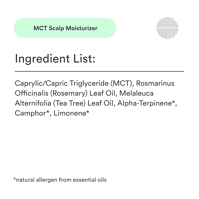 Dermazen Malassezia-Safe MCT Scalp Moisturizer for Men & Women - Natural Treatment for Dry, Flaky Scalp | Tea Tree & Rosemary Essential Oils for Hydration, Itch Relief & Hair Growth Support - 4oz