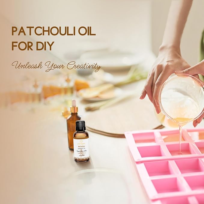Patchouli Essential Oil for Skin Hair Diffuser, 100% Pure Natural Patchouli Oil for Room Spray, Roll On, DIY Candles & Soap Making - 1 Oz