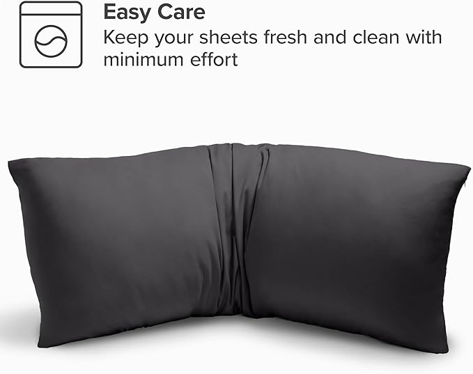 Bare Home Microfiber Body Pillow Cover - Ultra Soft - Cooling Pillowcase - Double Brushed - Pillowcase with Zipper Closure - Easy Care (20''x54'' Body Pillow Cover, Forged Iron Grey)