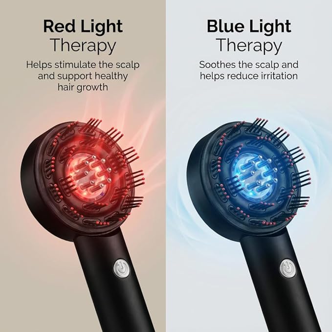 RBX Electric Scalp Massager for Hair Growth – Head Massager for Scalp Stress Relief with Oil Applicator, Dual Infrared Therapy & 3 Modes for Relaxation and Circulation