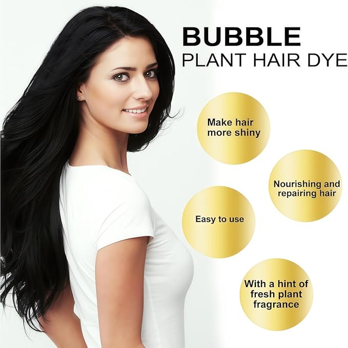 200 ML Natural Plant Hair Dye, Pure Plant Extract for Grey Hair Color Bubble Dye (Coffee)