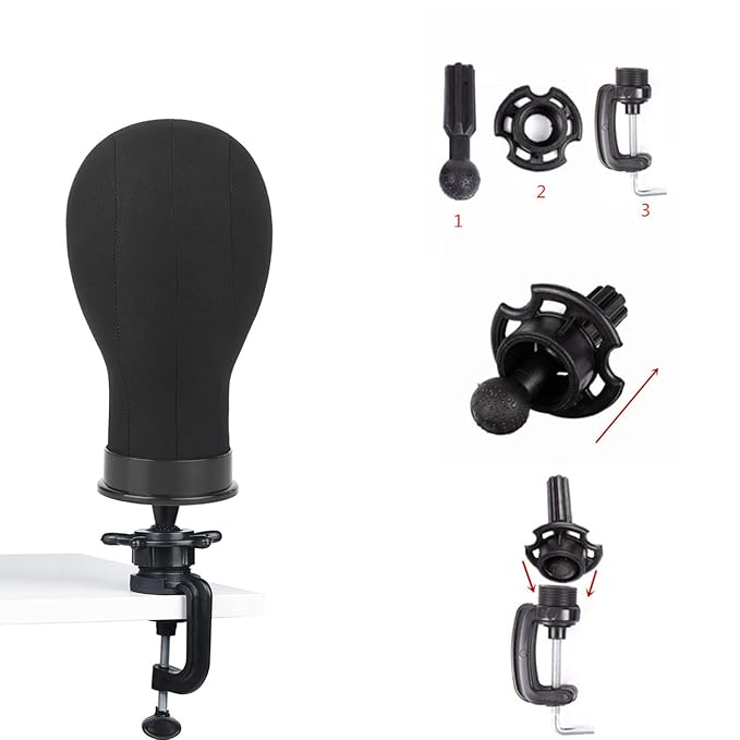 Wig Head 22Inch Canvas Block Head Wig Stand with Mannequin Head for Making Wigs Display Styling