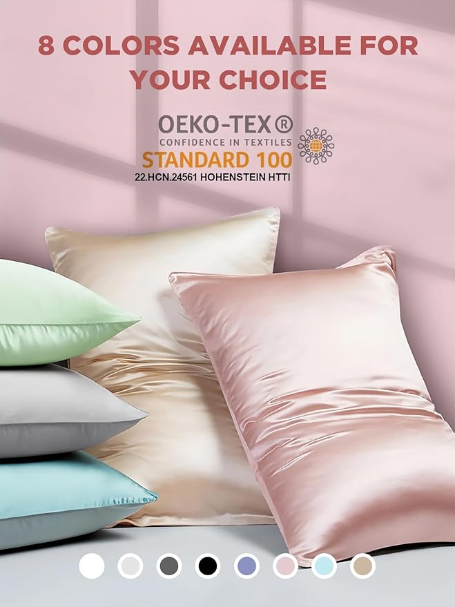 Mulberry Silk Pillowcase for Hair and Skin, SGMSILK 22 Momme Natural Silk Pillow Cases with Zipper, 6A Soft and Smooth Single Sided Pure Silk Pillow Cover (Soft Pink, King 20"x36")