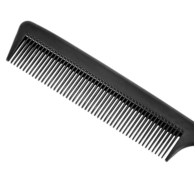3-Piece Hair Comb Set: Fine Tooth, Root & Teasing Comb for Men & Women - Barbers Styling Tool (Black)