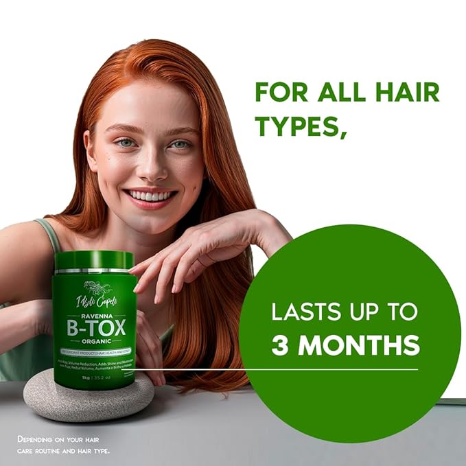 I Belli Capelli Ravenna Organic Hair B-tox Treatment - Formaldehyde-Free, Anti-Frizz Smoothing for Hair - 35.2 oz (1kg)