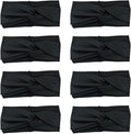 DRESHOW 8 Pack Headbands for Women Yoga Knotted Headbands Elastic Criss Cross Hair Accessories Sports Head Wrap Non Slip