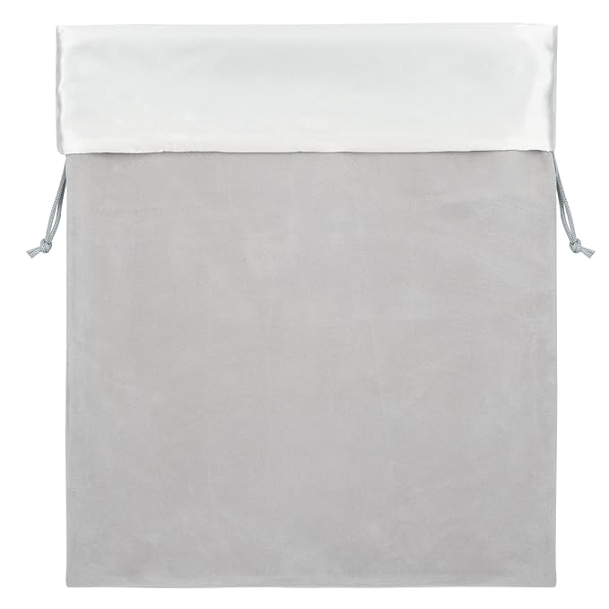 Segbeauty Large Velvet Drawstring Bags, 15.7x11.8in Satin Flannel Storage Bag, 40x30cm Hair Dryer Bags Drawstring Bag Velvet Gift Bag with Satin Liner for Hair Diffuser Clothes Travel Bathroom Gray