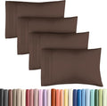 Queen Pillow Cases Set of 4 - Ultra Soft Hotel Quality Pillowcase Covers - Comfy, Cozy & Wrinkle Free - Shrinkage, Stain and Fade Resistant - Machine Washable Pillow Protectors - 4 Piece Set - Brown