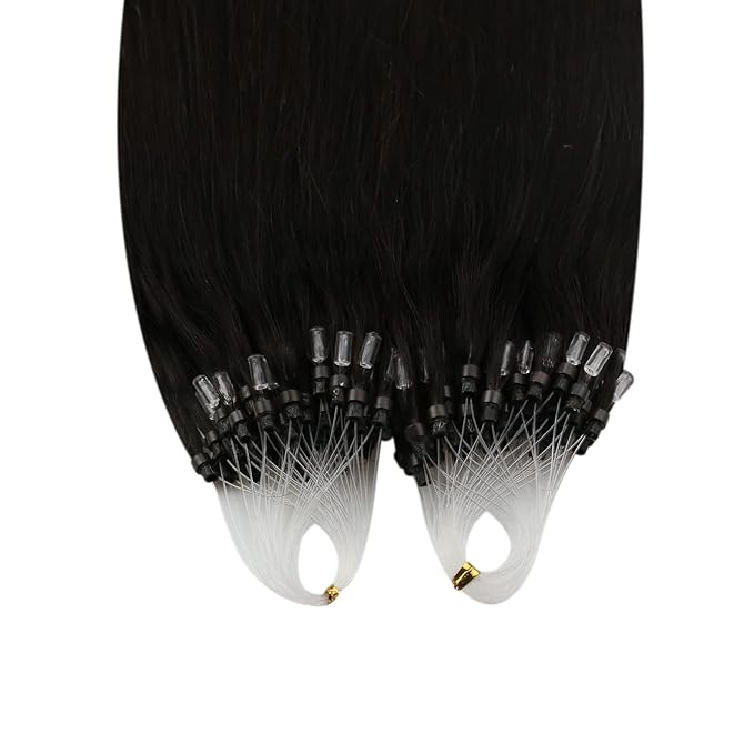 YoungSee Micro Bead Hair Extensions Real Human Hair Dark Brown Microlink Hair Extensions Brown 18 Inch Micro Loop Hair Extension Real Human Hair Cold Fusion Hair Extension Straight for School 50s 50g