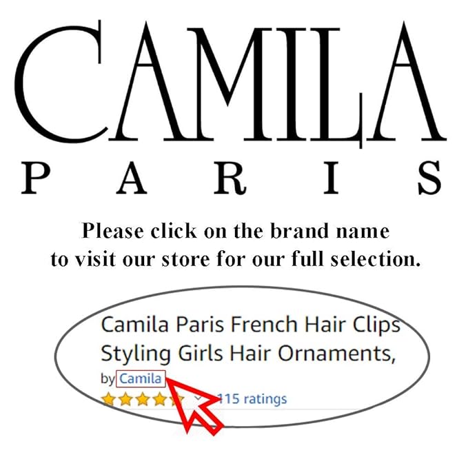 Camila Paris CP3323 French Hair Barrette Oval For Thick Curly Wavy Long Hair, Strong Hold Grip Hair Clips for Women, No Slip Rubberized Metal Clasp, Styling Girls Hair Accessories, Made in France