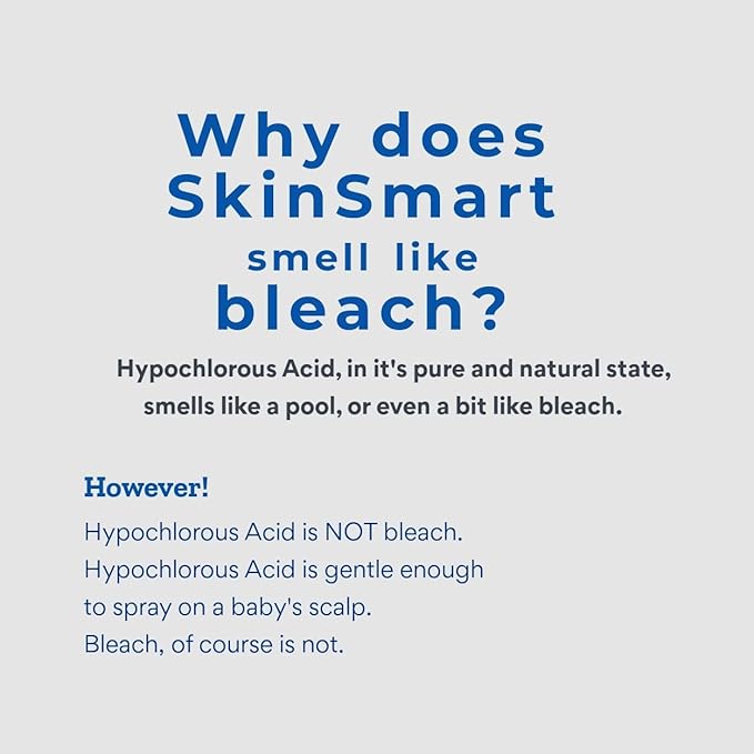 SkinSmart Antimicrobial Eczema Therapy with Hypochlorous Acid, Safely Removes Bacteria so Skin Can Heal, for Adults, Kids and Seniors, Travel Size 2 Ounce Clear Spray (Pack of 3)