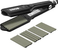 DSHOW Hair Crimper for Women Girls, Hair Straightener with 4 Interchangeable Titanium Ceramic Flat Crimping Iron Plates