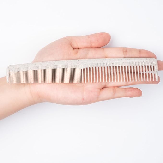Hair Combs Bulk, Disposable Wheat Straw Combs Individually Wrapped Combs for Hotel, Travel, Airbnb, Charity, Church, Homeless (Pack of 100)
