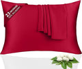 100% Silk Pillowcase 2 Pack for Hair and Skin, Both Sides 23 Momme Grade 6A+ Mulberry Silk Pillowcases with Hidden Zipper, Soft&Smooth Cooling Pillow Cases (Red, King 20×36)