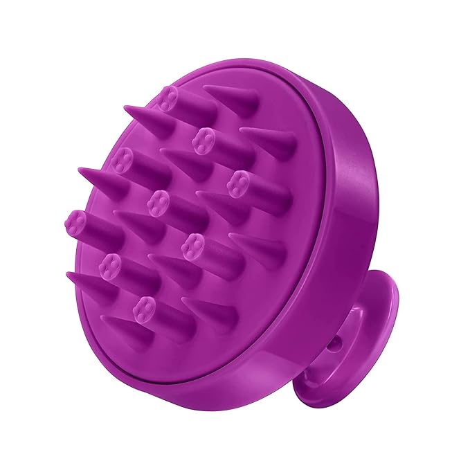 HEETA Hair Scalp Massager for Hair Growth, Shampoo Brush, Scalp Scrubber Exfoliator with Soft Silicone Bristles for Dandruff Removal to Relieve Stress, Wet Dry Use, Purple
