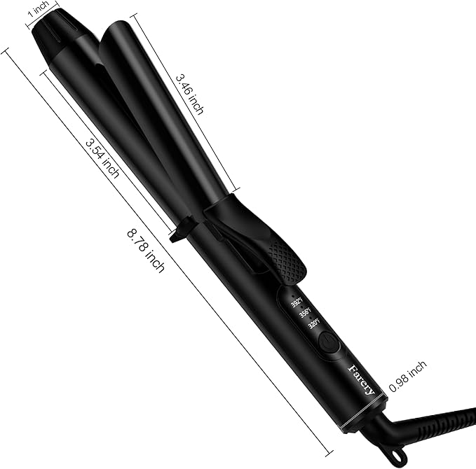 FARERY Travel Curling Iron, 1 Inch Mini Curling Iron Travel Size with 3 Adjustable Temp, 100-240V Dual Voltage, Auto-Off, Ceramic Mini Hair Curler with Keratin&Argan Oil Infuse, Includes Storage Bag
