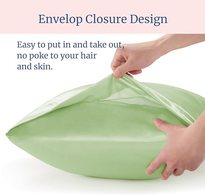BEDELITE Satin Pillowcase for Hair and Skin, Super Soft Similar to Silk Pillow Cases 4 Pack with Envelope Closure, Cooling Pillowcases for Women Men (20"x40" King Size, Gleam)