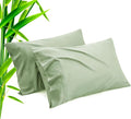 TELUS Green Pillow Cases King Size 2 Pack, Bamboo Rayon Cooling Pillowcases with Envelope Closure, Cool Breathable Pillow Cover for Hot Sleepers & Night Sweats, 20x40 inch