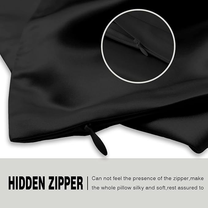 Silk Pillowcase for Hair and Skin,Soft,Breathable and Sliky 100% Queen Silk Pillow Case Set of 2,Both Sides Natural Mulberry Silk Pillowcases with Hidden Zipper(Queen Size 20"X 30",2pcs)