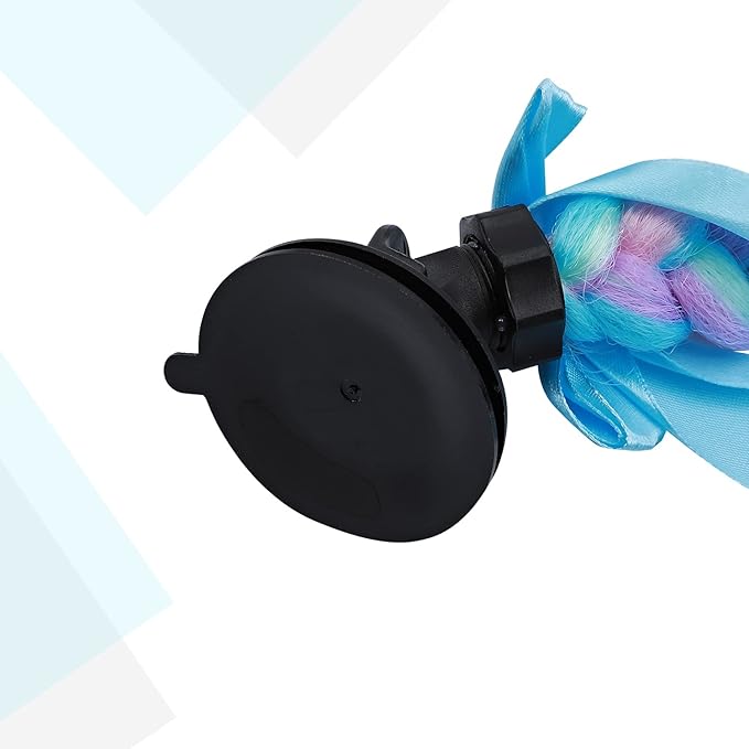 SEGO 1PCS/2PCS Helmet Pigtail Braids with Detachable Suction Cup Bowknot Ponytail Hair Many Colors (Helmet not Included)