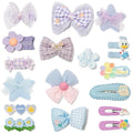 Hair Clips for Girls 18 Pcs No Slip Assorted Barrettes for Kids Bows Blue Purple Cute Hair Accessories for Little Girls Teens Toddlers Child Kids Gifts