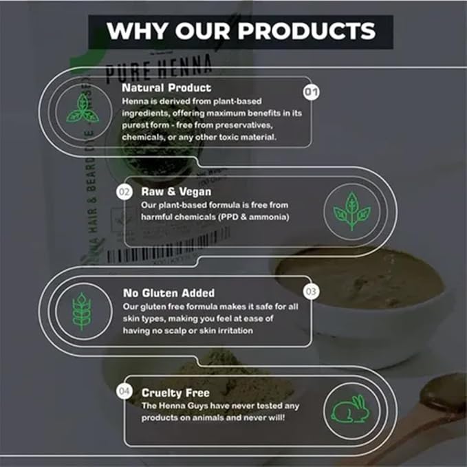 200 Grams - 100% Pure Henna Powder For Hair Dye - Red Henna Hair Color, Best Red Henna For Hair - The Henna Guys