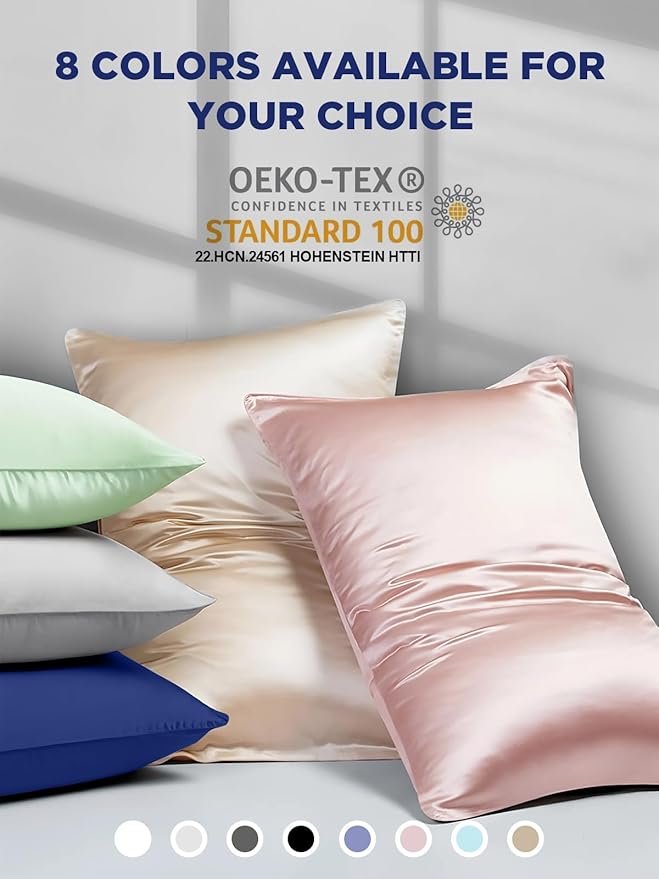 Mulberry Silk Pillowcase for Hair and Skin, SGMSILK 22 Momme Natural Silk Pillow Cases with Zipper, 6A Soft and Smooth Single Sided Pure Silk Pillow Cover (Royal Blue, Standard 20"x26")