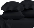 Bare Home 4 Pillowcases - Premium 1800 Ultra-Soft Collection - Bulk Pack - Double Brushed - Hypoallergenic - Wrinkle Resistant - Easy Care (King - 4 Pack, Black)