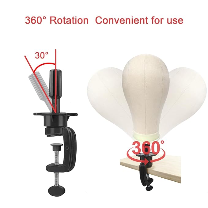 Wig Stand Mannequin Head Holder 1 Pack Black Cosmetology Manikin Stand Mannequin Head Holder Clamp Wig Head Stand Holder for Table Training