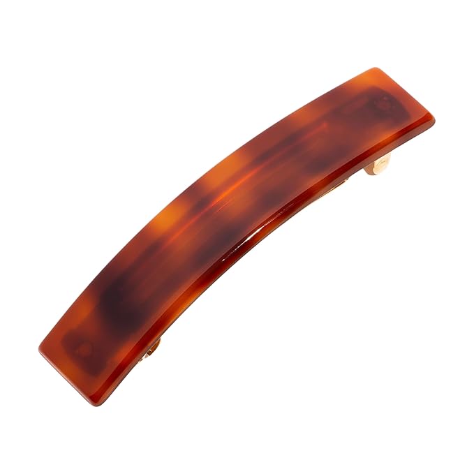 Tortoise Hair Barrette for Thin Hair, Classic Rectangle French Barrette for Women, Lightweight and Comfortable, Strong Hold | France Luxe