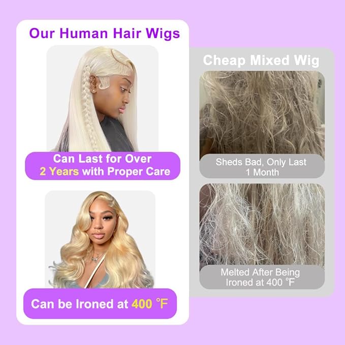 613 13x6 Lace Front Wig Human Hair Pre Plucked Straight Blonde Human Hair Lace Front Wigs 613 HD Lace Frontal Wig Blonde Wigs for Black Women 180% Density 28 Inch
