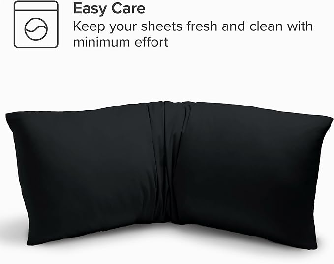 Bare Home Microfiber Body Pillow Cover - Ultra Soft - Cooling Pillowcase - Double Brushed - Pillowcase with Zipper Closure - Easy Care (20''x54'' Body Pillow Cover, Black)