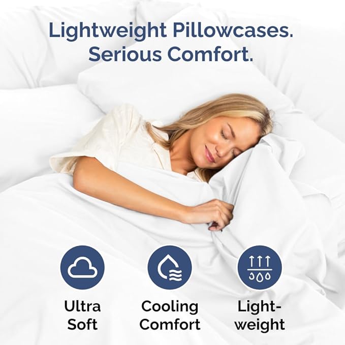 Queen Pillow Cases - 4 Pack - Super Soft Pillowcase Covers - Envelope Enclosure - Hotel Quality Pillow Protectors - Wrinkle Free, Fade, Shrink & Stain Resistant - Machine Washable - 20" x 30" (White)