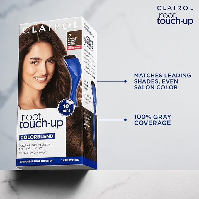 Clairol Root Touch-Up by Nice'n Easy Permanent Hair Dye, 5A Medium Ash Brown Hair Color, Pack of 1