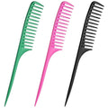 Wide Tooth Rat Tail Comb Set for Sectioning Styling Heat Resistant and Anti-Static Hair Detangling Combs for All Hair Types 3 Pcs