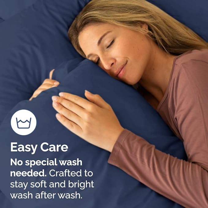 King Pillow Cases - 2 Pack - Super Soft Pillowcase Covers - Envelope Enclosure - Hotel Quality Pillow Protectors - Wrinkle Free, Shrink and Stain Resistant - Machine Washable - 20" x 40" (Navy Blue)
